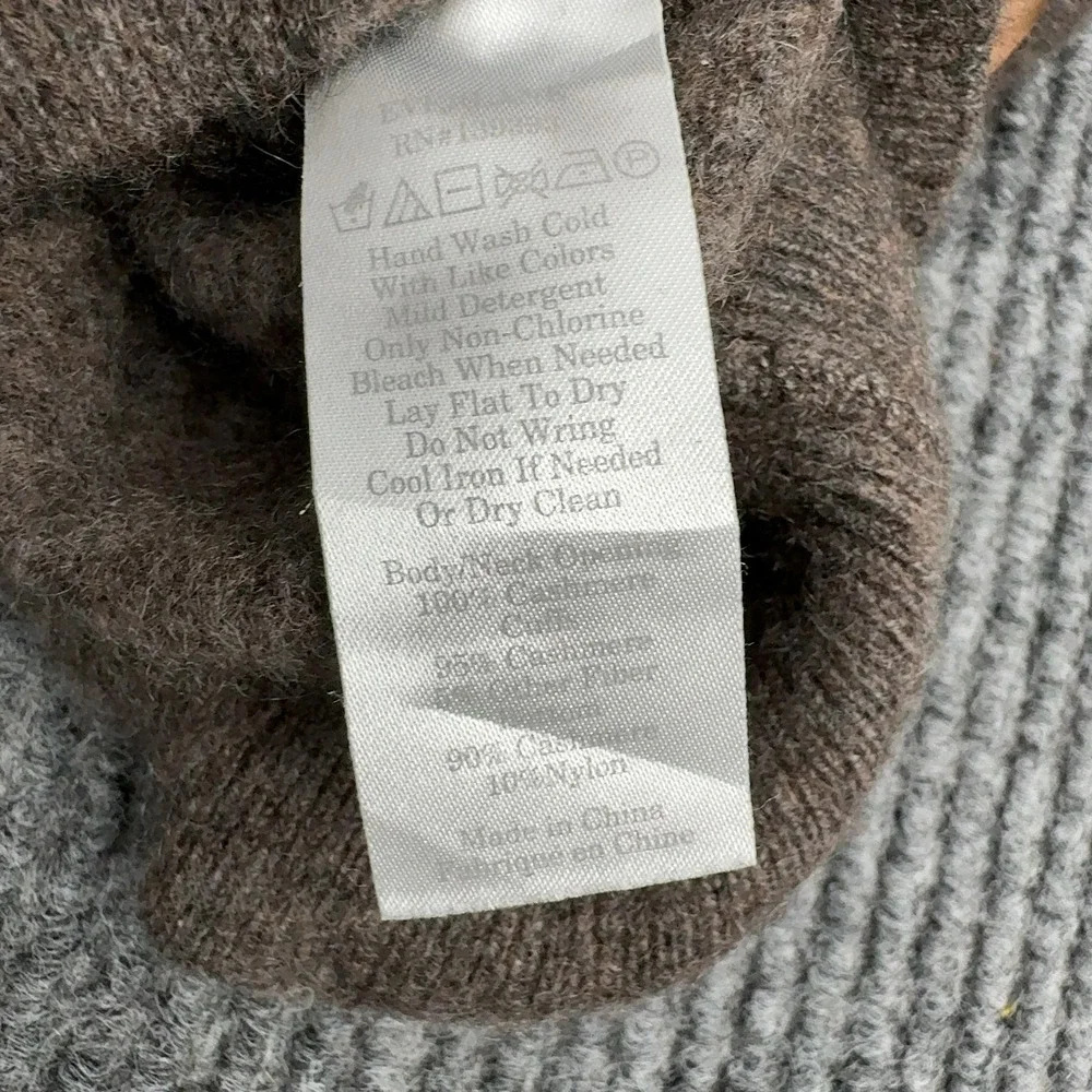 Everlane Sweater XS Brown Cashmere Crewneck Long Sleeve Minimalist Cozy - Picture 4 of 7